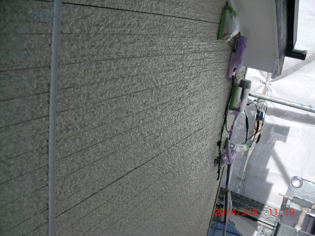 2014年3月8日 川崎市宮前区:2階外壁下塗り後