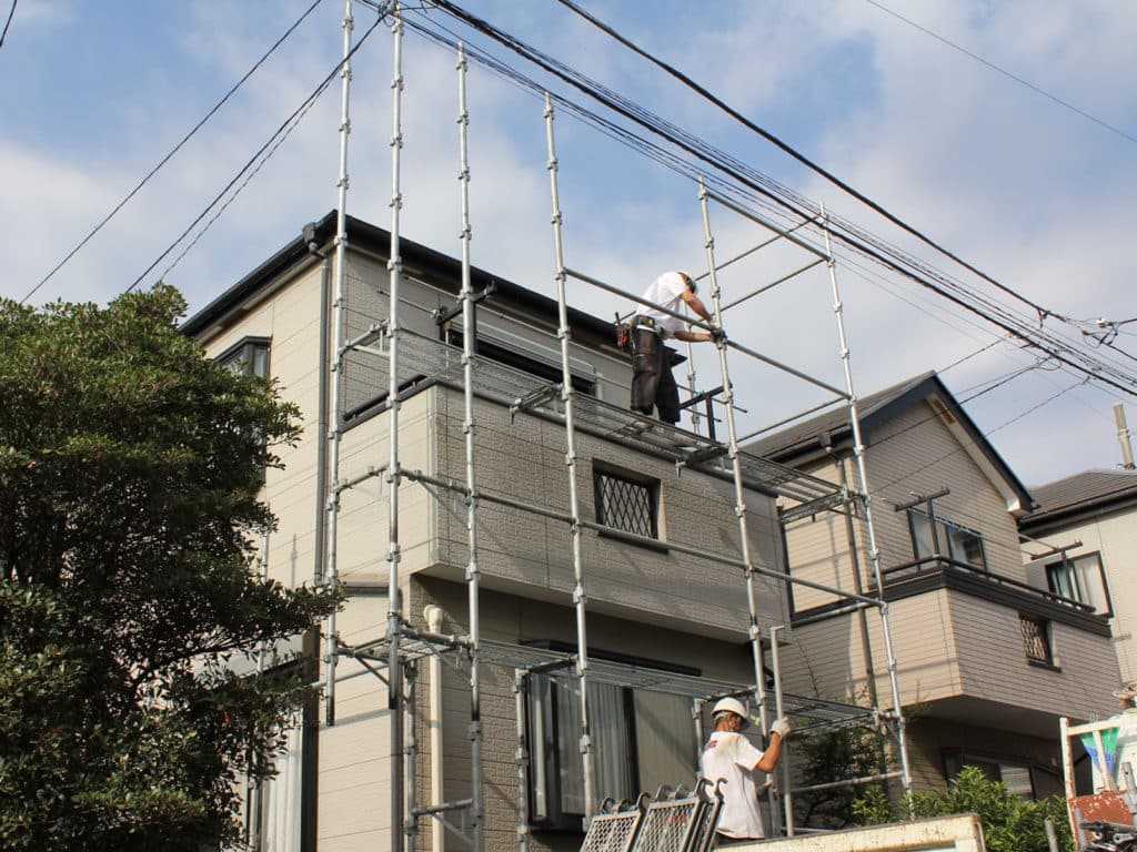 足場の解体