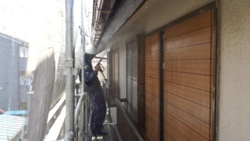 2013年6月27日　川崎市での外壁塗装：高圧洗浄