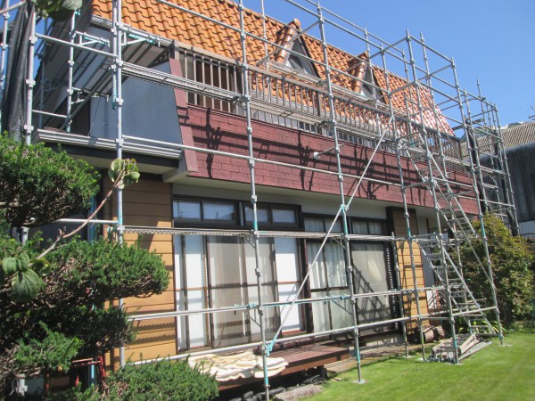 庭側の足場