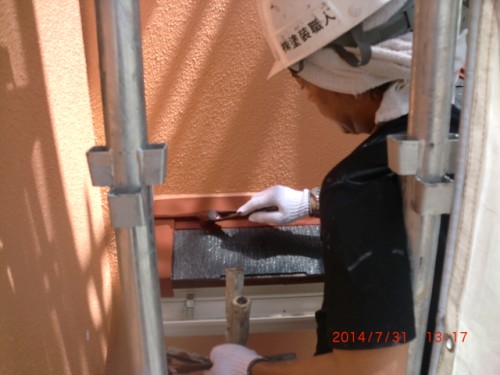 川崎市多摩区：下屋根中塗り