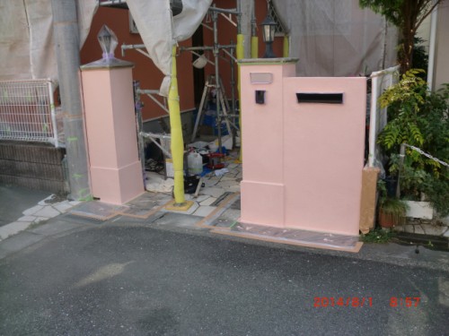 川崎市多摩区：門塀中塗り後２