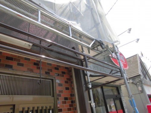 横浜市神奈川区：軒先テント鉄部塗装後