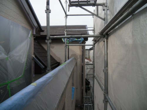 横須賀市久里浜：外壁上塗りダメ込み