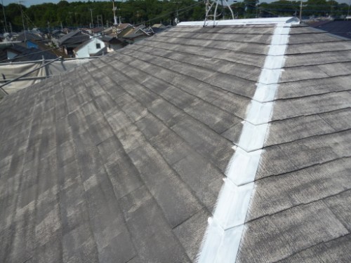 横浜市瀬谷区：屋根鉄部下塗り後