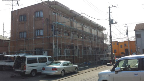 2014-02-25 港北区ホルツハイム：足場解体