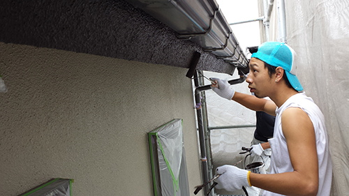 2013年7月4日　川崎市中原区にて外壁塗装・破風
