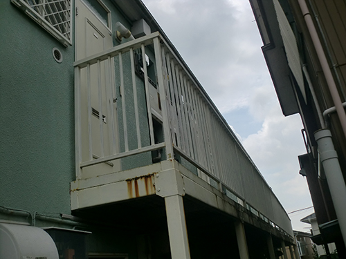 2013年9月13日　保土ヶ谷区峰岡町での鉄部塗装:塗装前1