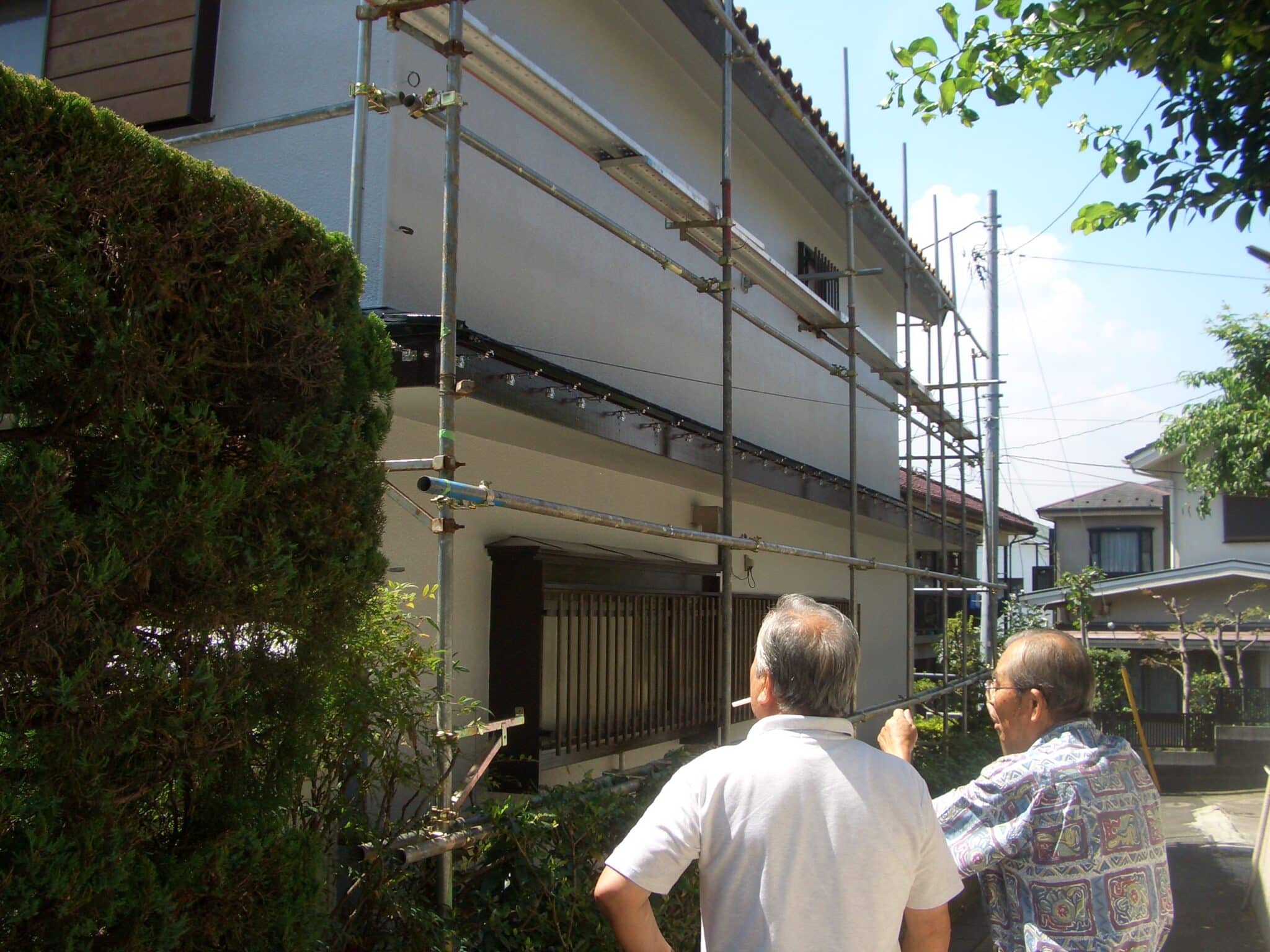 足場と施主