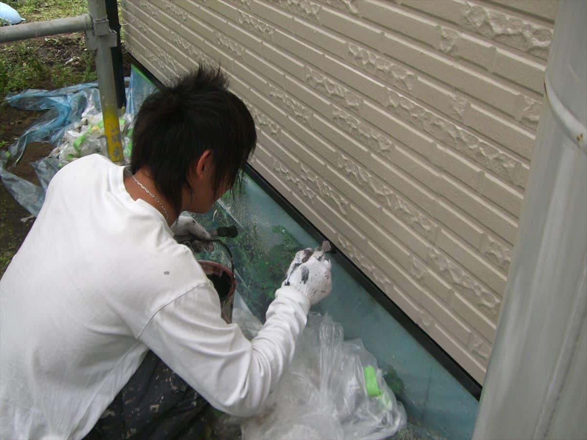 水切り　上塗り